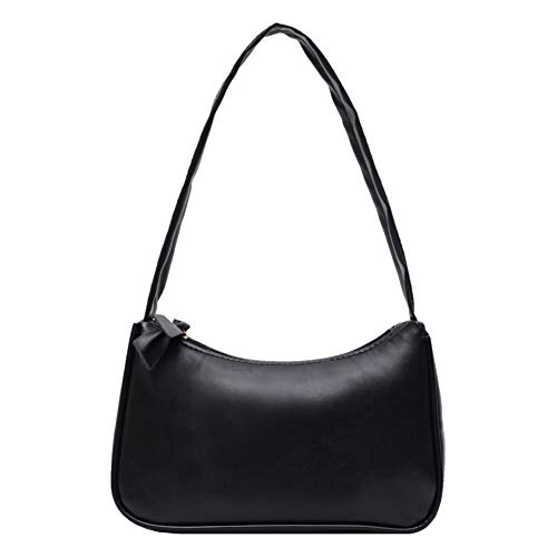 Yicare Sac à Main Rétro en Cuir PU Sac à Bandouliere sous Les Bras Sac à Main pour Les Femmes, Noir Cover