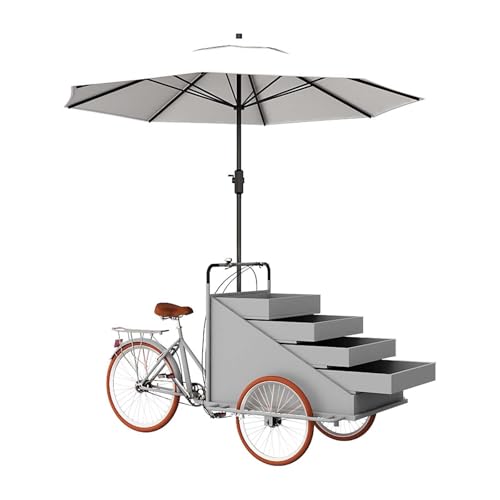 Commercial le Food Triciclo, carrito de venta portátil de 3 ruedas para uso rápido en interiores y exteriores, ideal para vendedores de comida callejera y eventos