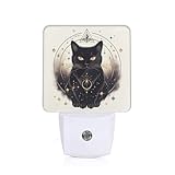 Black Cat Night Lights Plug into Wall, Funny Cats Auto Sensor LED Night Lamp for Men Women Boys Girls Holiday Presents Gifts