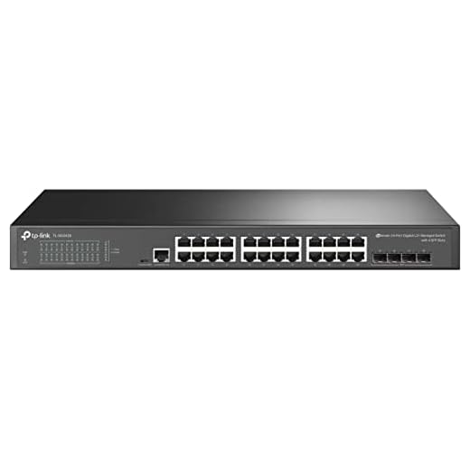 TP-Link TL-SG3428 24-Port Gigabit L2 Managed Netzwerk LAN Switch mit 4 SFP-Slots (19 Zoll Rack-Montage, Zentrales Cloud-Management, Omada-SDN,IPv6, QoS, IGMP, LAN) schwarz,Geschäfts-Netzwerk