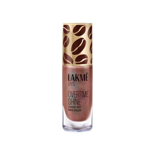 Image of Lakme 9 to 5 Overtime Shine Nail Polish - Coffee Edit-13 Brew-tifulDay 6ml