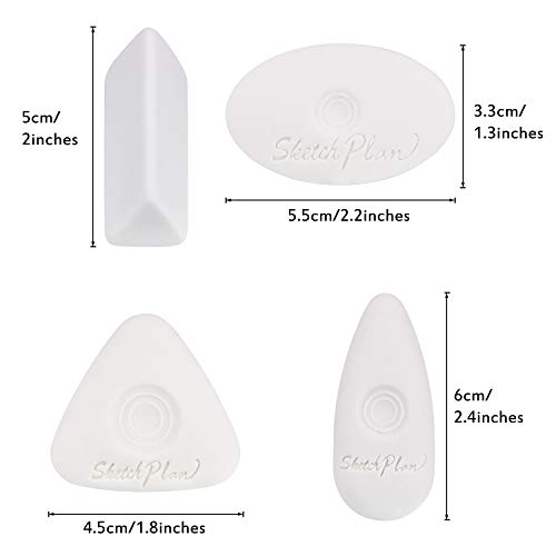 Outus Cube Erasers with Grip Different Shape Eraser Vinyl White Eraser for Art Drawing Writing Sketching (16)