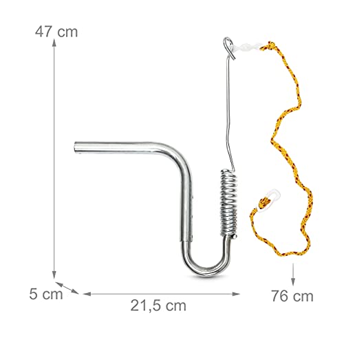 Relaxdays Fahrradleine mit Federpuffer, Abstandhalter, für Hunde, verstellbar, H x B x T: 47 x 21,5 x 5 cm, silber-gelb