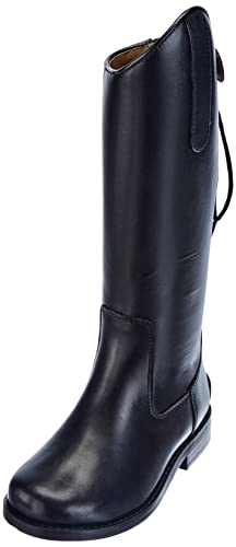 Bottes d'équitation enfant HKM Córdoba en cuir souple avec semelle adhérente