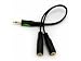 9-inch Shielded Stereo Plug to Dual stereo Jack Splitter for IR Receivers and Emitters,Headsets,etc