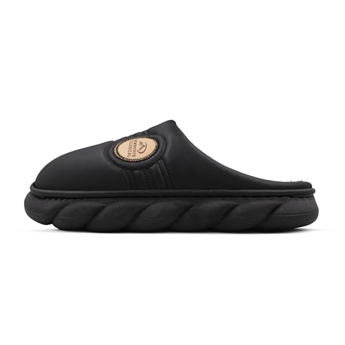 Image of VRITRAZ Men's Warm Fur Slippers | Soft Plush Indoor Shoes | Anti-Slip Cozy Memory Foam Footwear for Winter