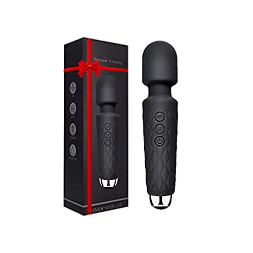 Image of Cordless Rechargeable Personal Wand Full Body Massager Pain Relief Machine with 20 Vibration Modes 8 Speeds Patterns Flexible Head Water Resistant Wireless Portable Battery Powered Ultimate Relaxation for Women & Men, (Multi color )