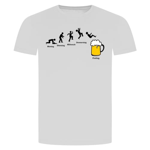 Montag Freitag Bier T-Shirt - Dienstag Mittwoch Woche Wochenende Saufen Alkohol Weiß L