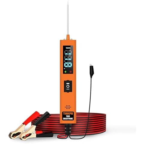 THIKPO TK60 Power Circuit Probe Tester Kit, Component Activation Short Circuit Finder Continuity Test Voltage Tester 6-30V Diode Detection Test Trailer Lights Grounding Test Jump Lead Function Cover