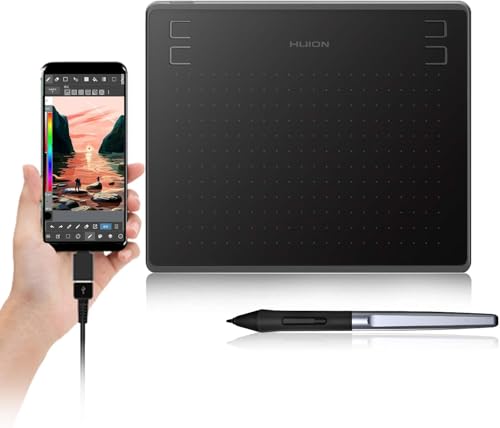 Image of HUION HS64 Graphics Drawing Tablet with Battery-Free Stylus 8192 Pressure Sensitivity 4 Customized Express Keys, 6.3x4 Inch Pen Tablet for Mac, Windows PC Linux and Android