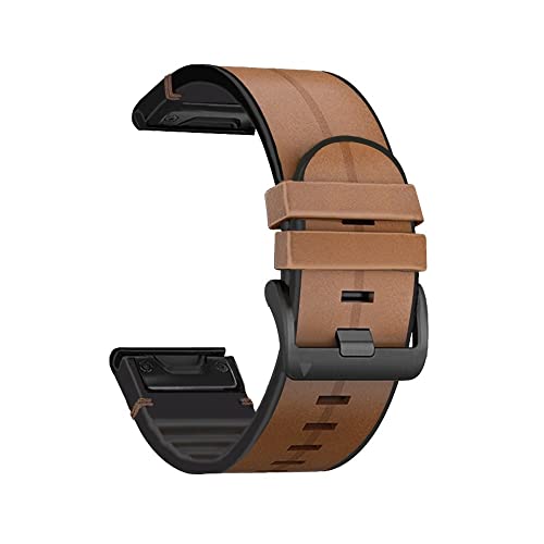 Bracelet Fenix 7X 6X anti-transpiration en silicone et cuir rapide