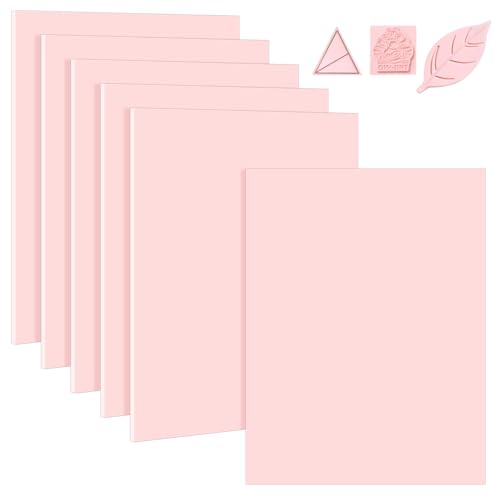 6 Pack 8x10 Large Rubber Carving Blocks for Stamp Making Printmaking & Block Printing Soft Pink Carving Sheets for DIY Crafts Art Projects Craft Supplies for Beginners & Artists Professionals