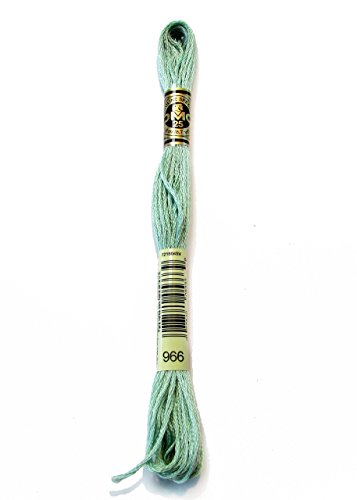 Image of DMC 117-966 6 Strand Embroidery Cotton Floss, Medium Baby Green, 8.7-Yard