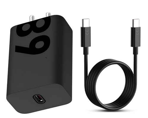 Image of BLACKSHEEP Motorola 68W Turbo C-Type Power Fast Adapter with 3.3Ft Type C Cable for Motorola Edge 60 Pro /Edge 50 Pro /Razr 50 Ultra /Moto G84 /G54 /Moto E40 /Moto G35 & Support Superfast Charger