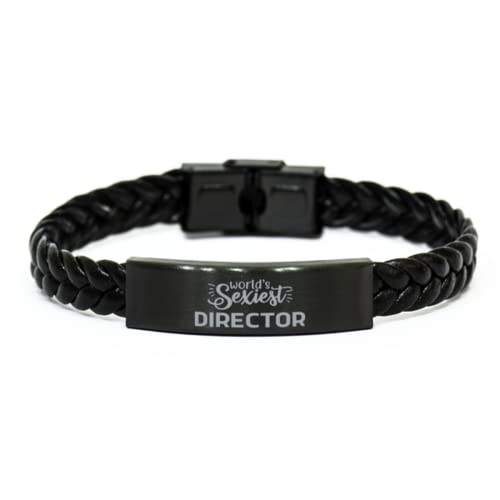 Director Braided Leather Bracelet Gifts for Women, New Director Graduation Gifts, World's Sexiest Director Birthday Idea