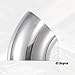 X AUTOHAUX OD 3.5 Inch 45 Degree Mandrel Bend Elbow SS304 Stainless Steel Bend Tube Exhaust Elbow Pipe for Car Modified Exhaust System 3.5