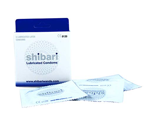 SHIBARI Premium Lubricated Latex Condoms, 3 Count Retail Box