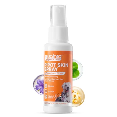 PUAINTA Quantum Silver Spray Dog Itchy Skin Relief Spray, Pipot Skin Spray, Dog Antiseptic Spray for Itchy, Allergy, Hot Spot and Wound Care, Supports Skin Infections and Irritations, 1.6oz