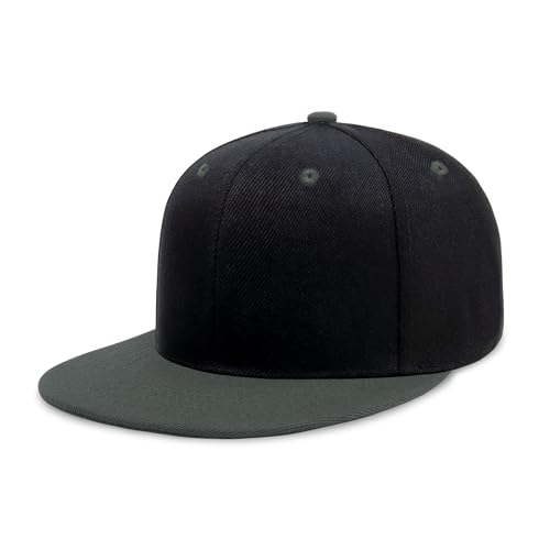 Image of CHOK.LIDS Flat Bill Visor Classic Snapback Hat Blank Adjustable Brim High Top End Trendy Color Style Plain Tone Baseball Cap