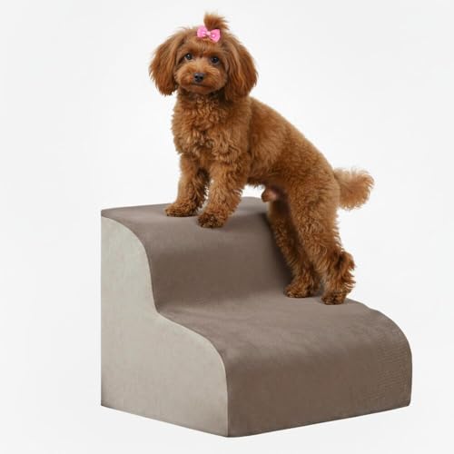 Lifetips ミディアム・プードル ペットステップ 階段 スロープ 室内用 犬 猫 小型犬 シニア犬 高齢犬 介護 段差解消 滑り止め 多機能 収納付き ハウス 洗えるカバー ソファ ベッド用 2段 3段 ゆるやか 昇降台 踏み台 ドッグステップ ペッ
