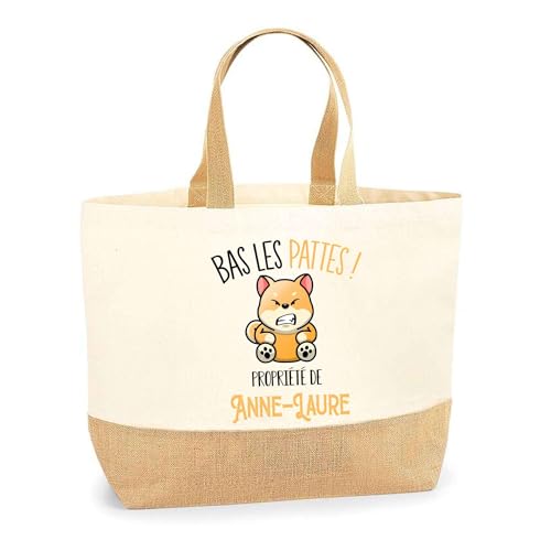 Idée cadeau originale : sac jute Anne-Laure Shiba tendre