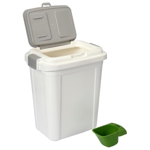 Ashfield & Harkness Airtight Pet Food Storage Container, up to 20 Lbs/ 23 Qt for Dog Cat Bird and Other Pet Food Storage, Easy Acces Including Scoup, Easy Access, Lightweight Keeps Pet Food Fresh Cover