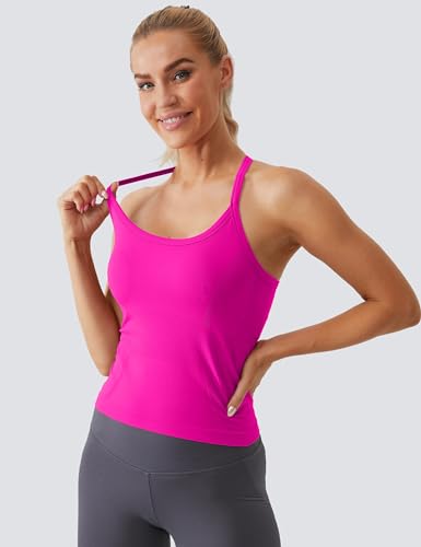 Image of MathCat Workout Tank Tops for Women with Built in Bra, Sleeveless Gym Tops Seamless Racerback Athletic Yoga Shirts