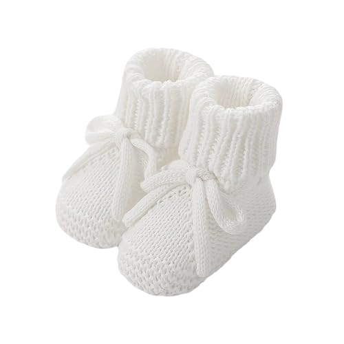 Ellepi Babysocken aus 100% Baumwoll-Trikot – Hochwertige gestrickte Babyschuhe, Einheitsgröße 0–6 Monate (creme)