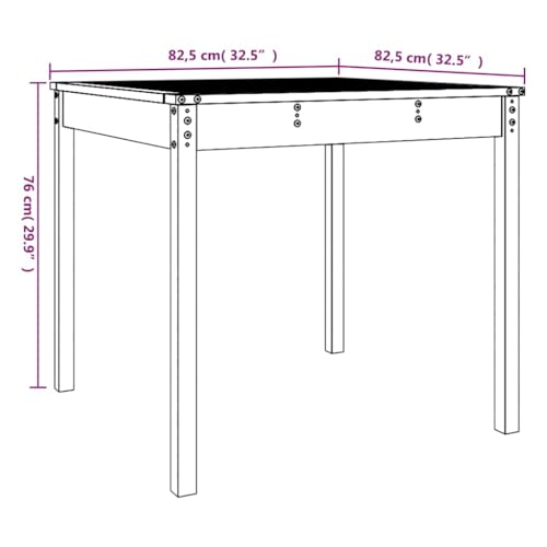 Table de jardin bois pin massif extérieur terrasse et balcon