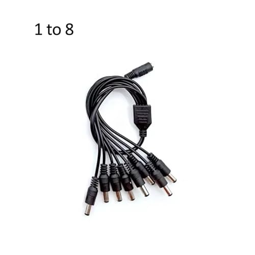 Cable de alimentación CCTV con divisor de CC de 1 a 8 salidas para cámaras de seguridad 3