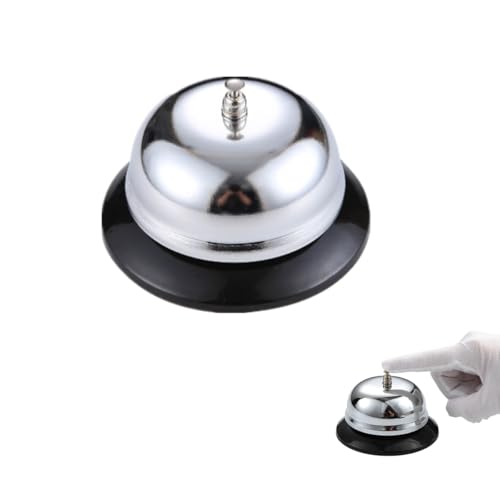Campana Timbre de recepción 8.5 * 5.5cm Timbre de recepción Llamada de Acero Inoxidable Campana de Servicio Cromada para Restaurante Cocina Escuela Bares