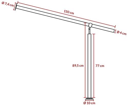 Monzana Stainless Steel Entrance Railing 150 cm Indoor Outdoor Mounting Handrail Wall Handrail Stair Railing