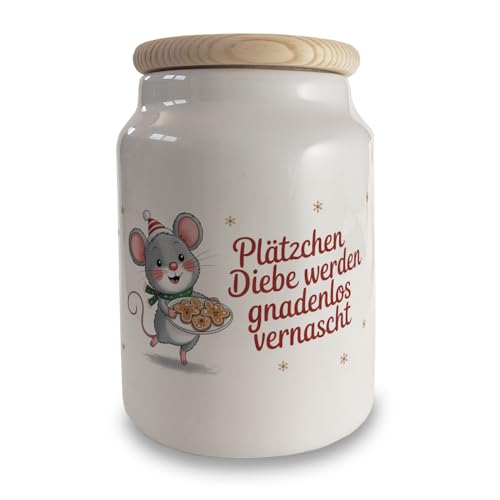 speecheese Niedliche Maus Keksdose Plätzchen Spruch Weihnachten lustige Weihnachtsdeko für Backfans