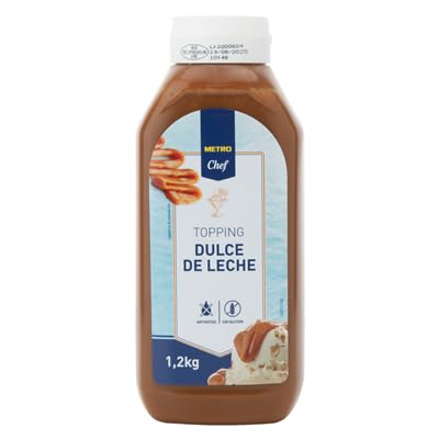 METRO Chef Dulce de Leche Premium Topping - Sabor Auténtico y Cremoso en Botella de 1,2 kg - Ideal para Postres y Helados (1 Bote 1,200 Gramos)
