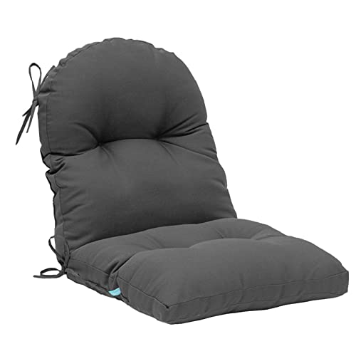 Image of QILLOWAY Tufted Outdoor Chair Cushion Set of 4, Waterproof 43x20x4 Inch Non Slip Replacement Pad for Wicker Lounge Patio Furniture, Dark Grey