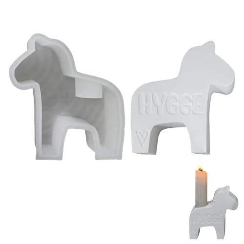 Moules en silicone pour bougeoir, bougeoir, cheval 3D, moule en silicone de Noël, cheval de Noël, petits animaux, branches de dala, bougeoirs, moules en...