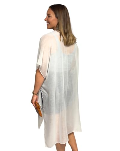 Image of Humble Hilo Womens Kimono Cardigan Sleeveless Lightweight Cover Up Casual & Flowy, 2 Sizes