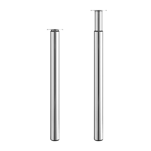 ARATERVIO Verstellbare Möbelbeine aus Edelstahl – Höhenverstellbare Tischbeine 710–1100 mm, Ø60 mm, rutschfeste Basis, Robuste und Langlebige Tischbeine für Küche