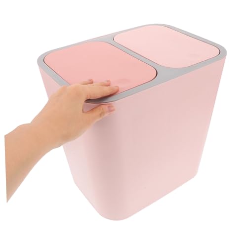 Caneca de Basura Rosada con Doble Compartimento y Tapa miniatura 3