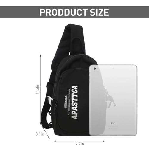 Image of GUSTAVE Sling Bag for Men Fashion Nylon Crossbody Bag with Handle Lightweight & Durable Outdoor Lightweight Item Bag for Travel, Strolling, Hiking, Camping, Commuting, Black, 20x12x31cm