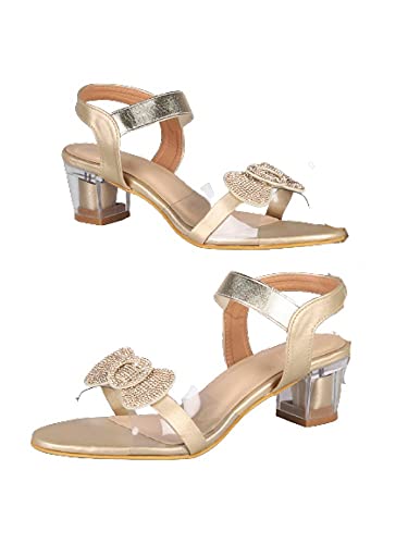 Walktrendy Womens Synthetic Gold Sandals With Heels - 6 UK (Wtwhs476_Gold_39) Deal