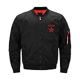Flag Soviet Union USSR Hammer and Sickle Men's Bomber Jacket Thicken Windbreakers Softshell Jacket Outdoor Coat M