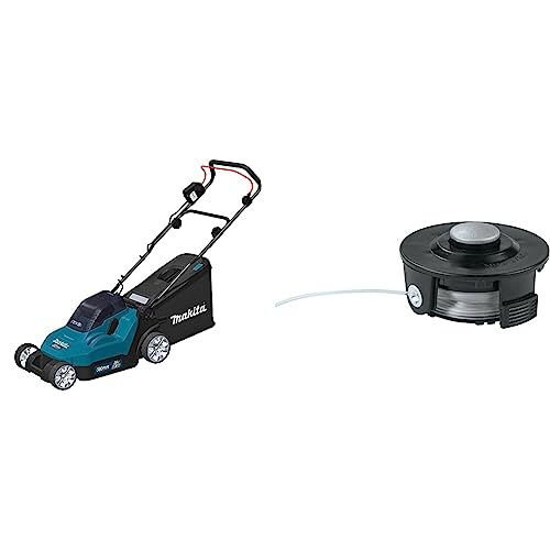 Makita DLM382Z Akku-Rasenmäher 2x18 V (ohne Akku, ohne Ladegerät) & 1-Fadenkopf Tap&Go 1,6mm 195858-1 Silber