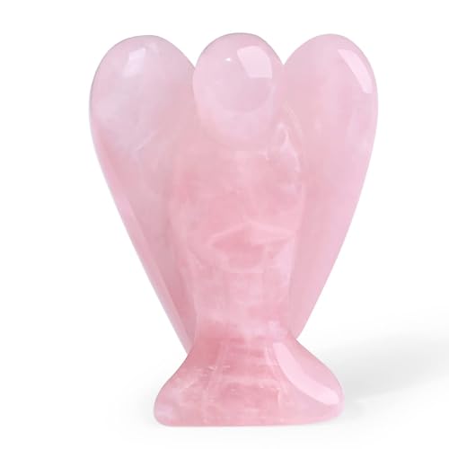 XIANNVXI Rosenquarz Engel Schutzengel Figur Heilung Kristall...