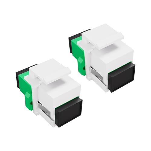 PNGKNYOCN SC APC Fiber Optic Singlemode Acoplador, paquete de 2 unidades SC Fiber Optic Hembra a Hembra Módulo Adaptador para paneles de parche