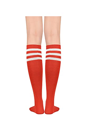 Image of Century Star 2-Pack Long Knee High Socks for Women-Mixed Striped Tube Socks Causal Stockings