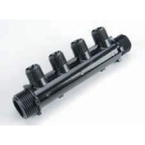 Fresh Water Manifold | Flair-It Pro Distribution Body | 4-Port Design | RV Marine Plumbing Use | Compact Black Housing | Single Unit