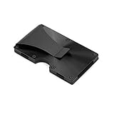 ODREIFK CXBDDF Mini-Geldbörse aus Aluminium, antimagnetisch, für Damen und Herren, Kreditkartenetui, klein, schmal, mit Dollar-Clip (Argento)