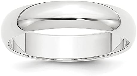 Diamond2Deal Platinum 5mm Half-Round Featherweight Wedding Band R...