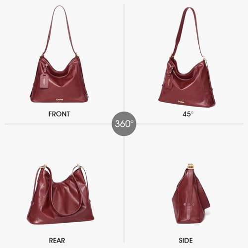 Image of Cnoles Hobo Bag For Women Ladies Fashion Leather Handbag And Purses Tote Shoulder Satchel Crossbody Bags Top Handle Purse